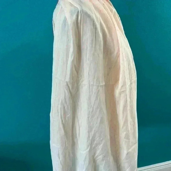 White scarf with pink order and orange dots - Picture 3 of 4